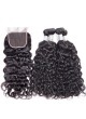 Bundles with closure  8a+ quality virgin remy hair kinky curl